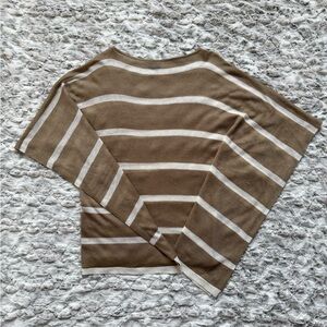 Brooks Brothers Striped Knit Lightweight Layering Poncho